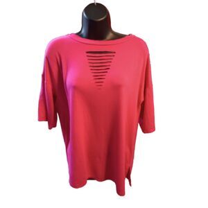 Blumin Apparel Women's Size Small Pink Cut Out T-Shirt